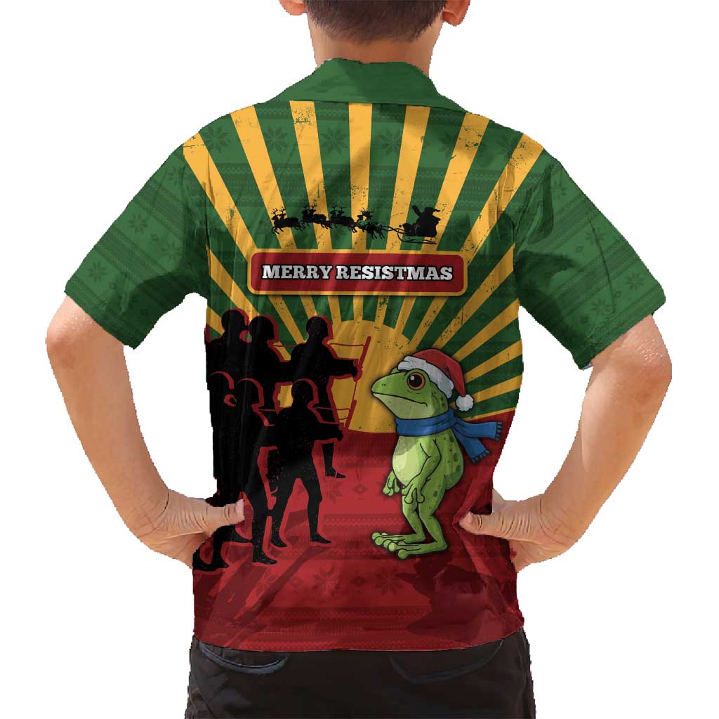 Merry Resistmas Family Matching Tank Maxi Dress and Hawaiian Shirt Resist Portland Frog - Wonder Print Shop