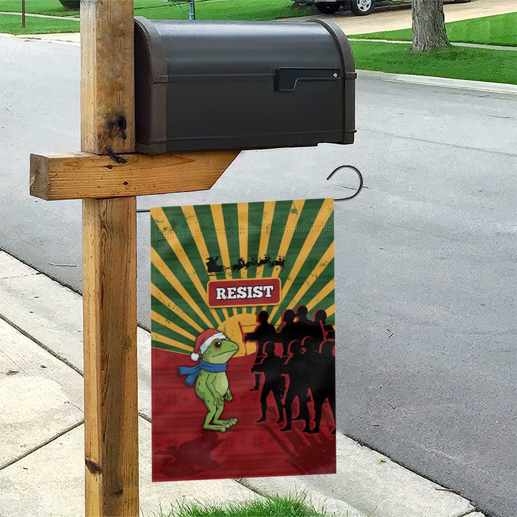 Merry Resistmas Garden Flag Resist Portland Frog - Wonder Print Shop