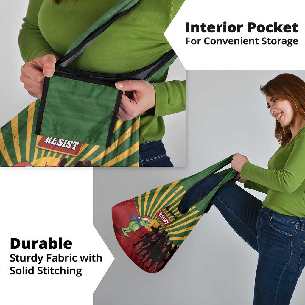 Merry Resistmas Grocery Bag Resist Portland Frog - Wonder Print Shop