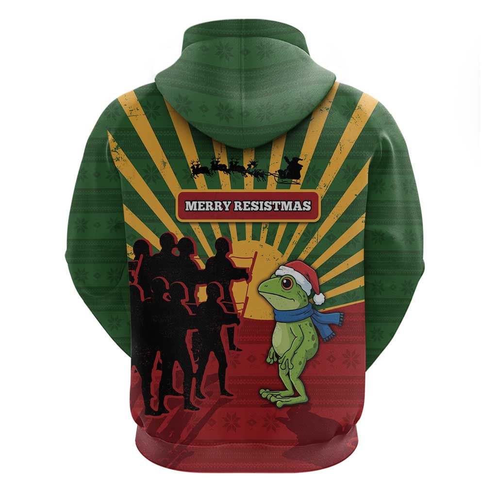 Merry Resistmas Hoodie Resist Portland Frog - Wonder Print Shop