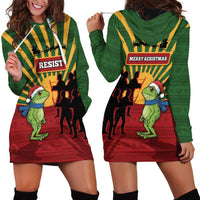 Merry Resistmas Hoodie Dress Resist Portland Frog - Wonder Print Shop