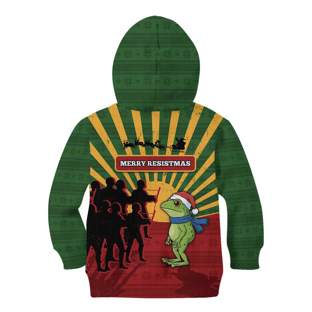 Merry Resistmas Kid Hoodie Resist Portland Frog - Wonder Print Shop