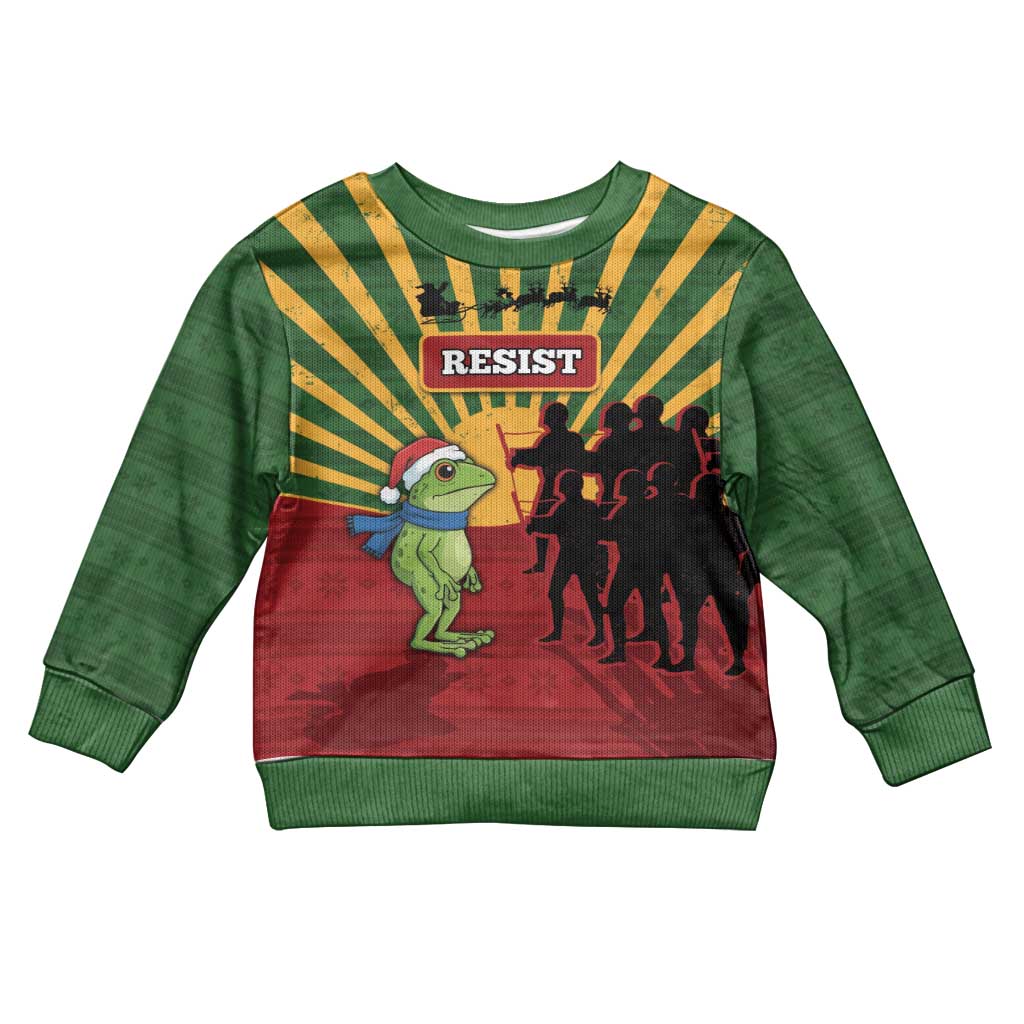 Merry Resistmas Kid Ugly Christmas Sweater Resist Portland Frog - Wonder Print Shop