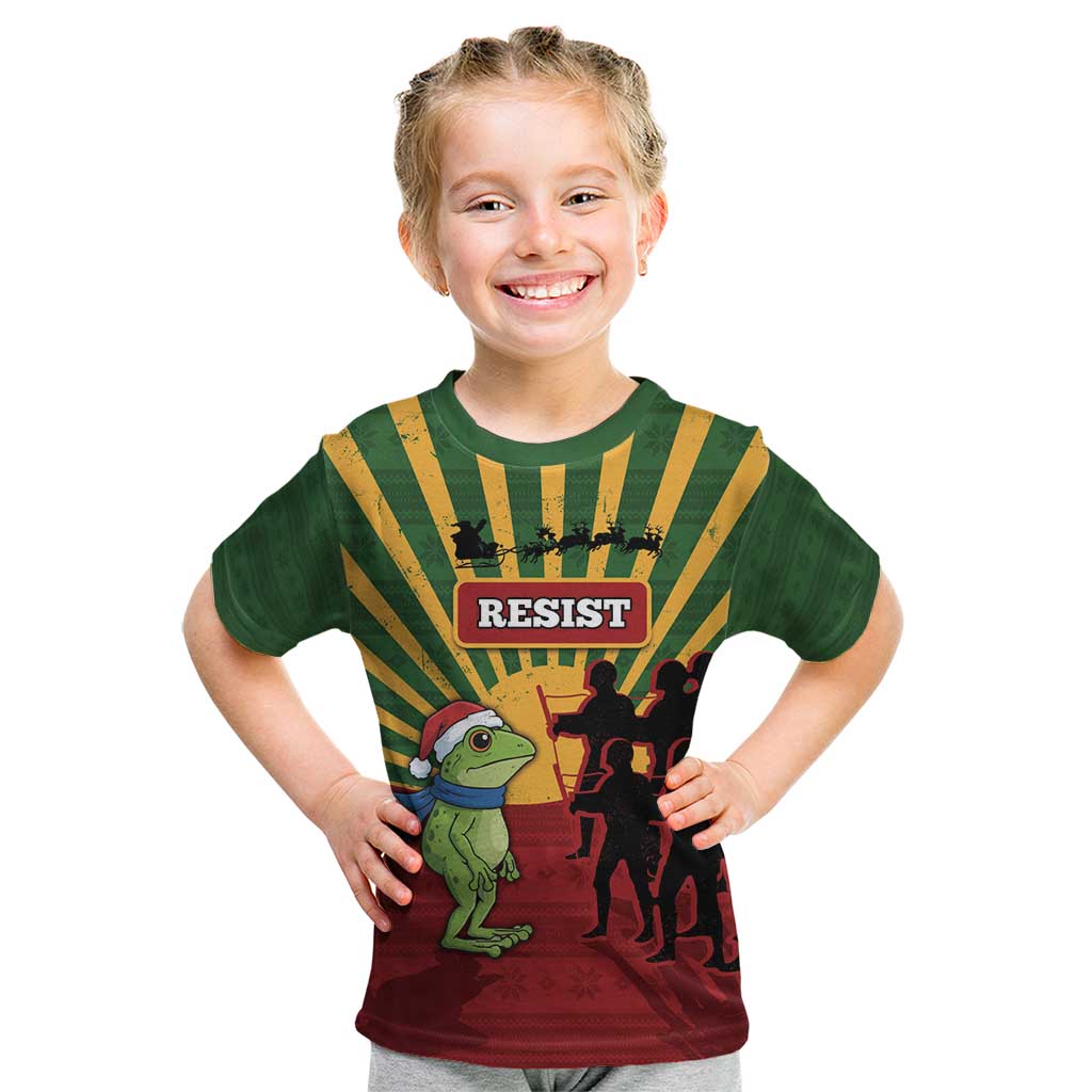Merry Resistmas Kid T Shirt Resist Portland Frog - Wonder Print Shop