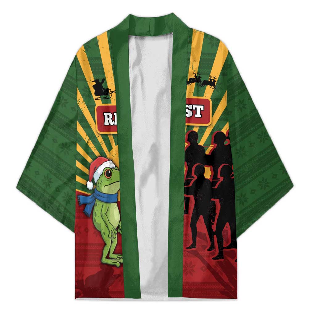 Merry Resistmas Kimono Resist Portland Frog - Wonder Print Shop