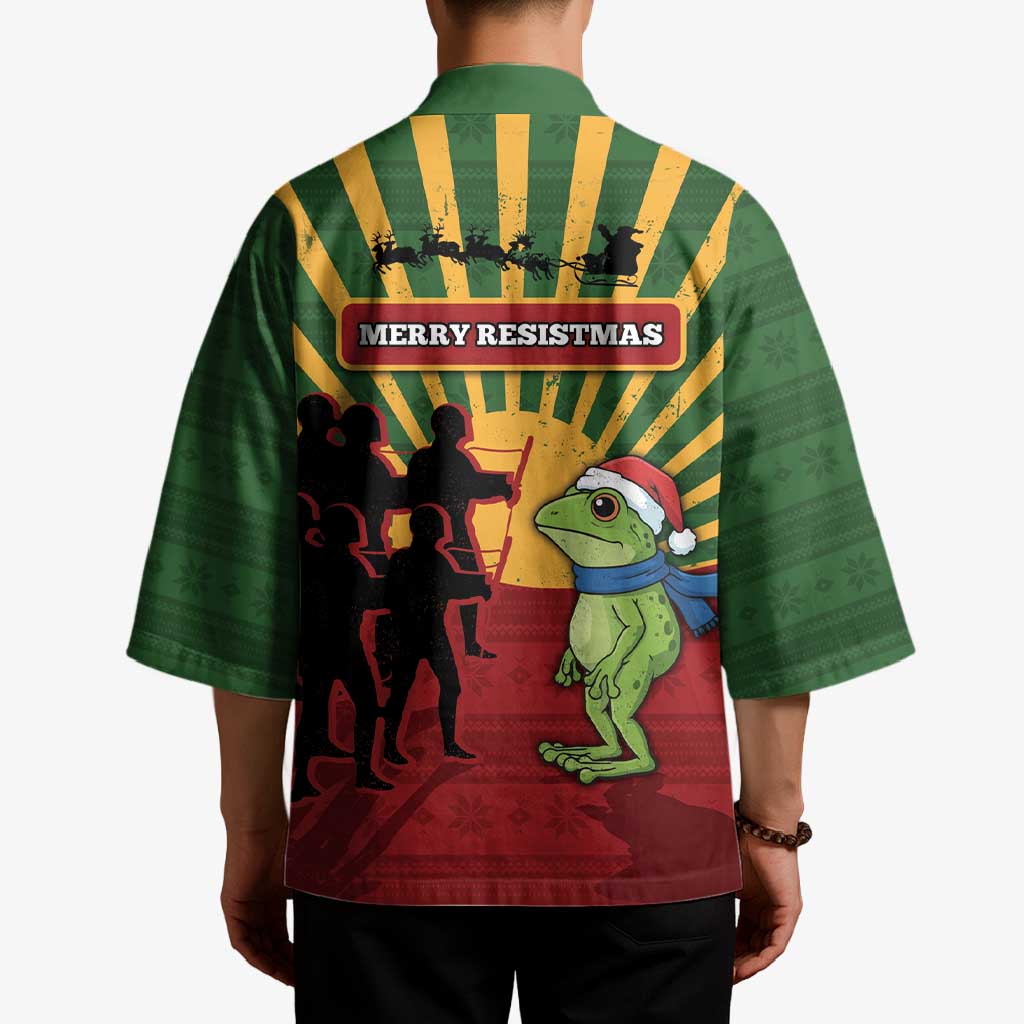 Merry Resistmas Kimono Resist Portland Frog - Wonder Print Shop