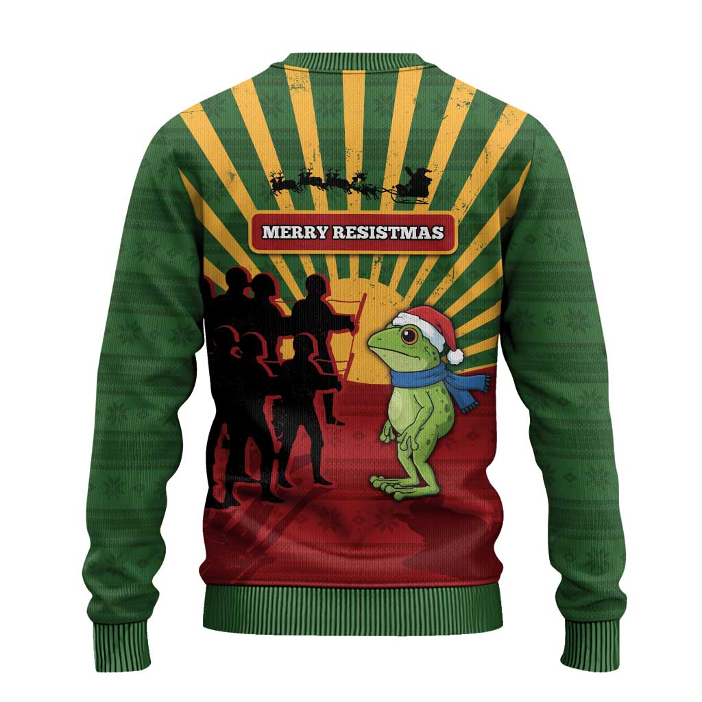 Merry Resistmas Ugly Christmas Sweater Resist Portland Frog - Wonder Print Shop