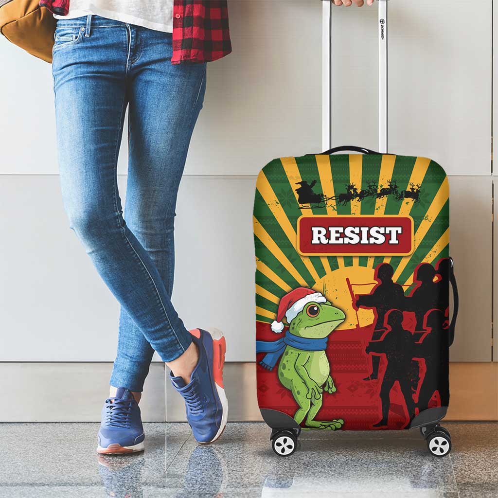 Merry Resistmas Luggage Cover Resist Portland Frog - Wonder Print Shop