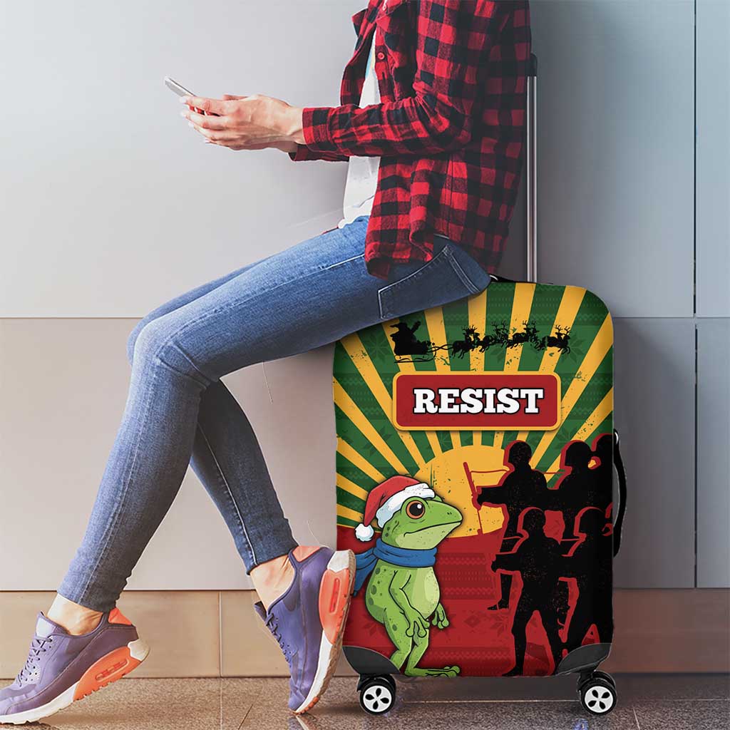 Merry Resistmas Luggage Cover Resist Portland Frog - Wonder Print Shop