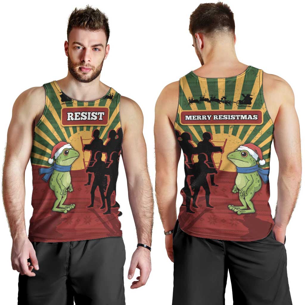 Merry Resistmas Men Tank Top Resist Portland Frog - Wonder Print Shop