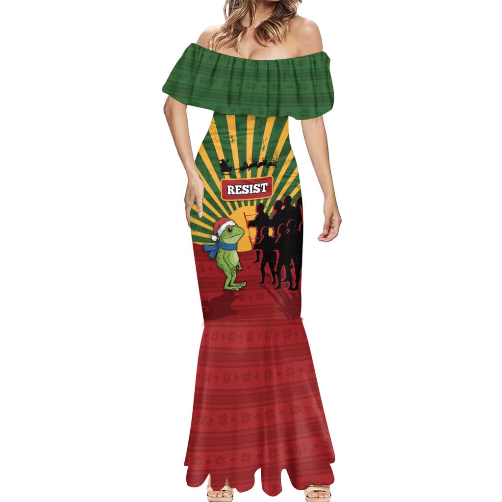 Merry Resistmas Mermaid Dress Resist Portland Frog - Wonder Print Shop