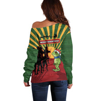 Merry Resistmas Off Shoulder Sweater Resist Portland Frog - Wonder Print Shop