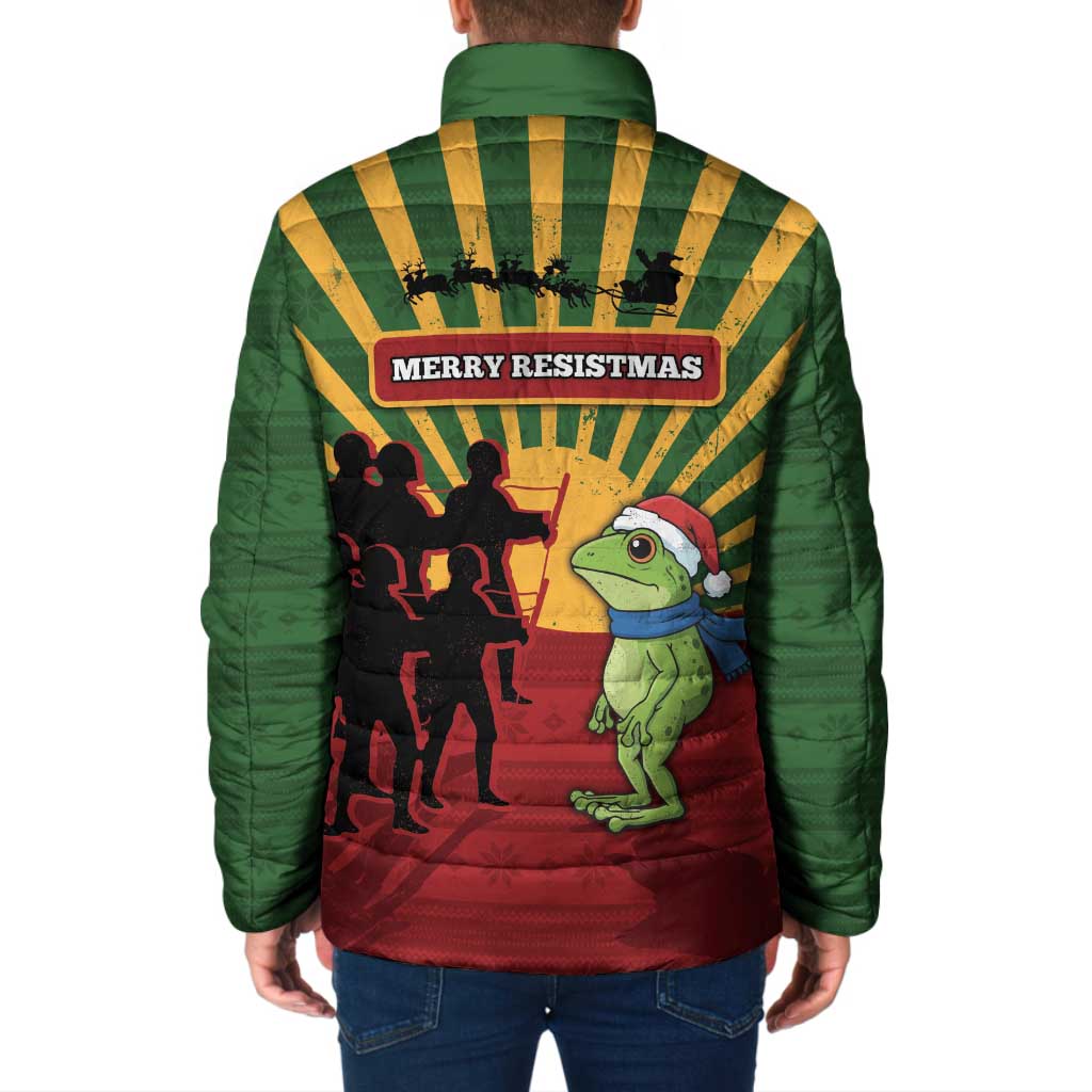 Merry Resistmas Padded Jacket Resist Portland Frog - Wonder Print Shop