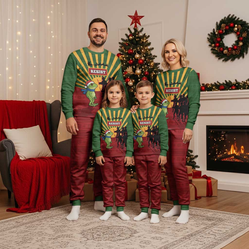 Merry Resistmas Christmas Pajama Set Resist Portland Frog - Wonder Print Shop