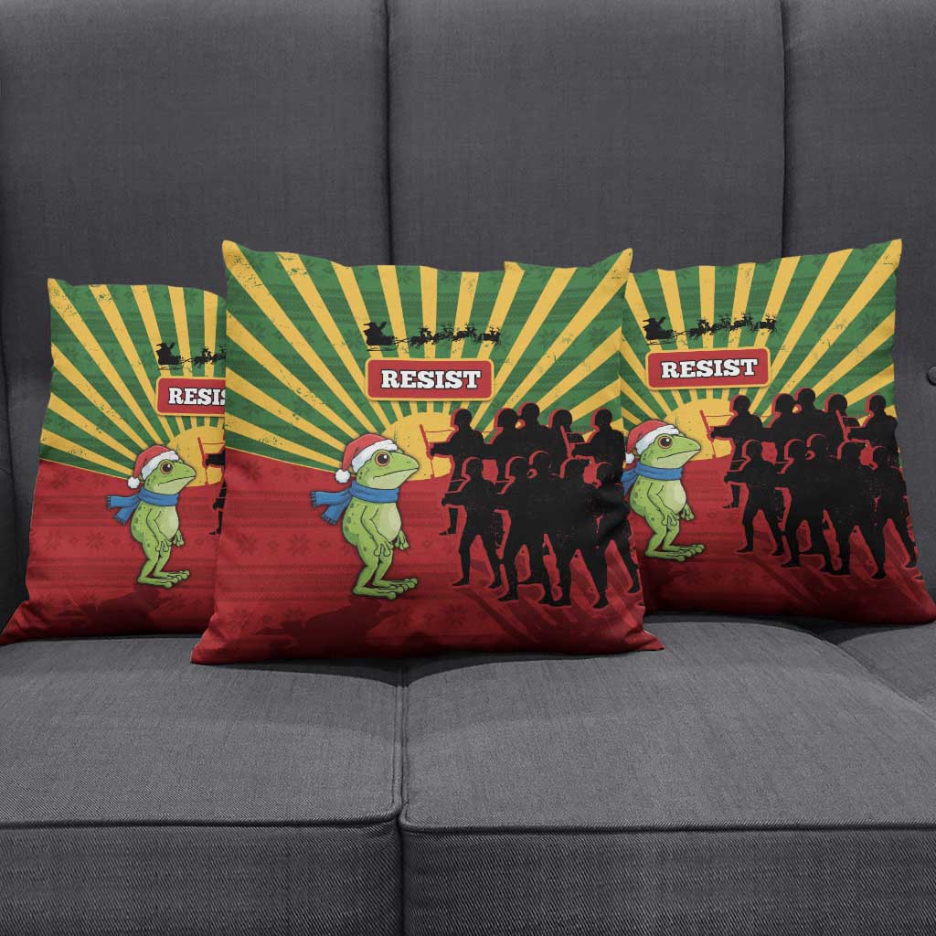 Merry Resistmas Pillow Cover Resist Portland Frog - Wonder Print Shop