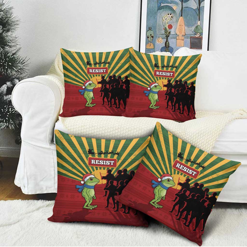 Merry Resistmas Pillow Cover Resist Portland Frog - Wonder Print Shop