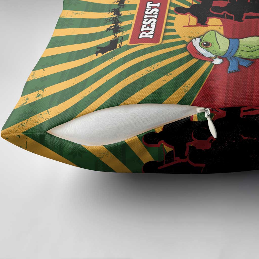 Merry Resistmas Pillow Cover Resist Portland Frog - Wonder Print Shop
