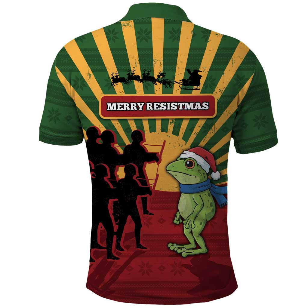 Merry Resistmas Polo Shirt Resist Portland Frog - Wonder Print Shop