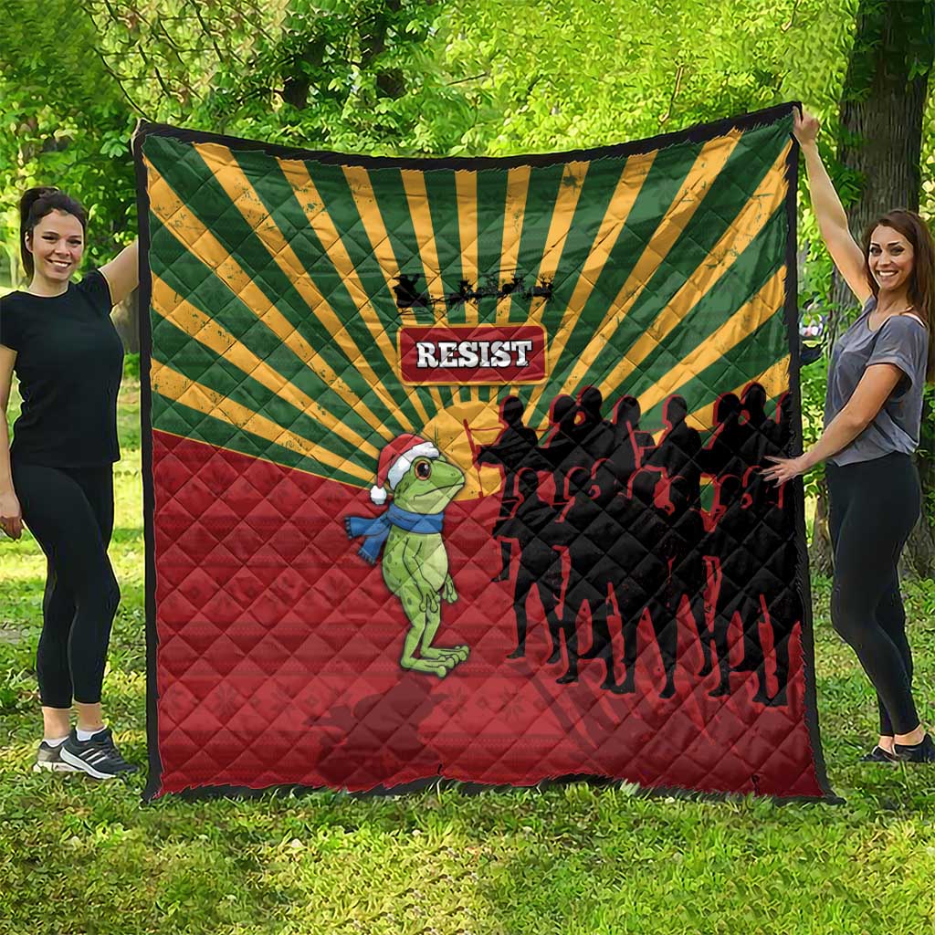 Merry Resistmas Quilt Resist Portland Frog - Wonder Print Shop