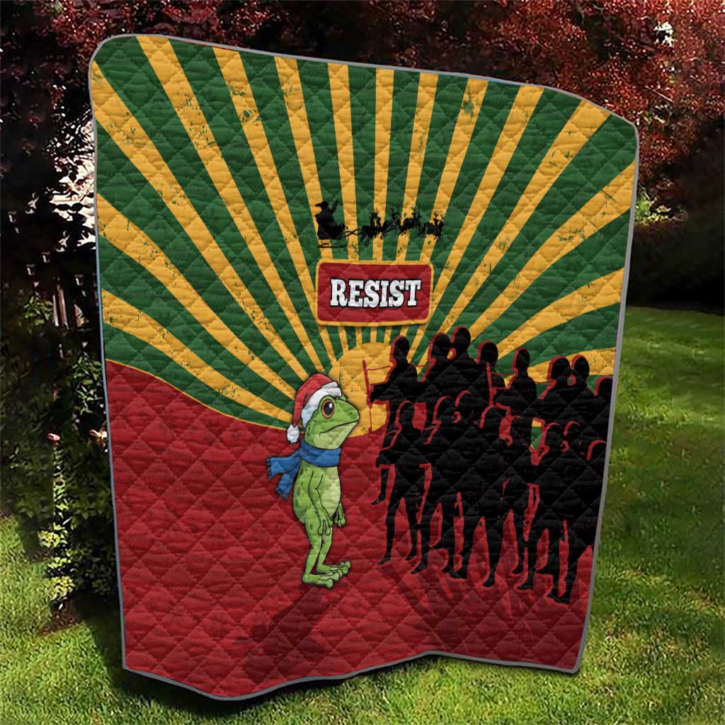 Merry Resistmas Quilt Resist Portland Frog - Wonder Print Shop