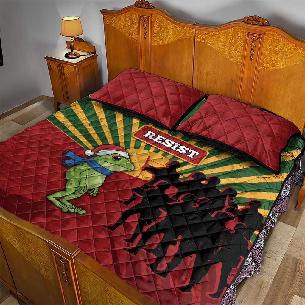 Merry Resistmas Quilt Bed Set Resist Portland Frog - Wonder Print Shop