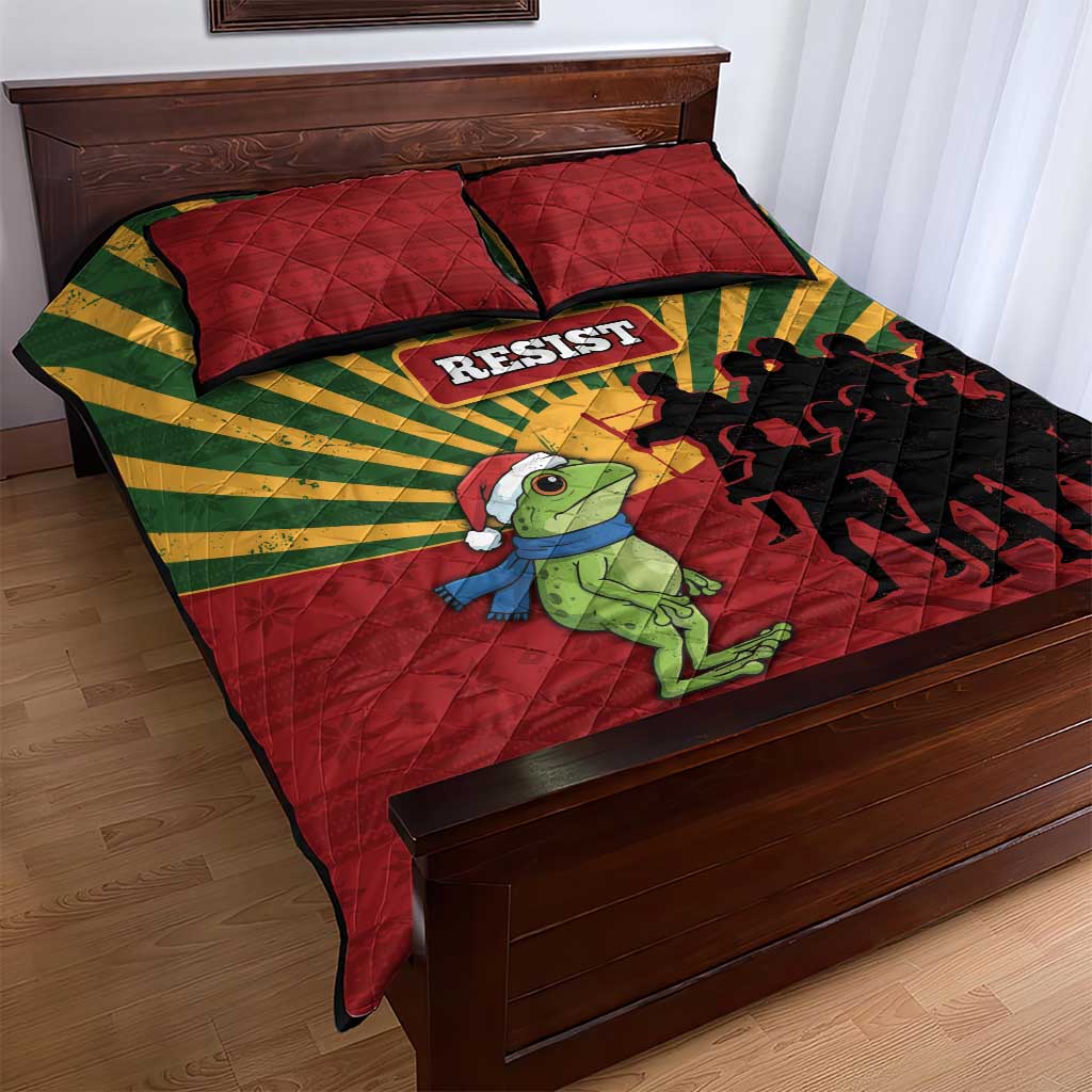 Merry Resistmas Quilt Bed Set Resist Portland Frog - Wonder Print Shop