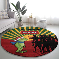 Merry Resistmas Round Carpet Resist Portland Frog - Wonder Print Shop