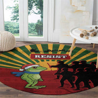 Merry Resistmas Round Carpet Resist Portland Frog - Wonder Print Shop