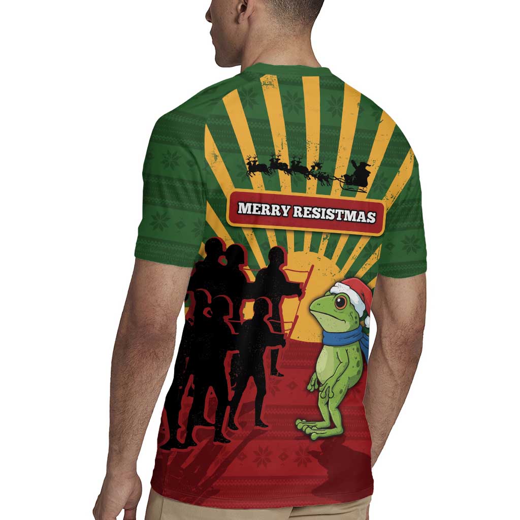 Merry Resistmas Rugby Jersey Resist Portland Frog - Wonder Print Shop