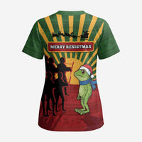Merry Resistmas Scrub Top Resist Portland Frog - Wonder Print Shop