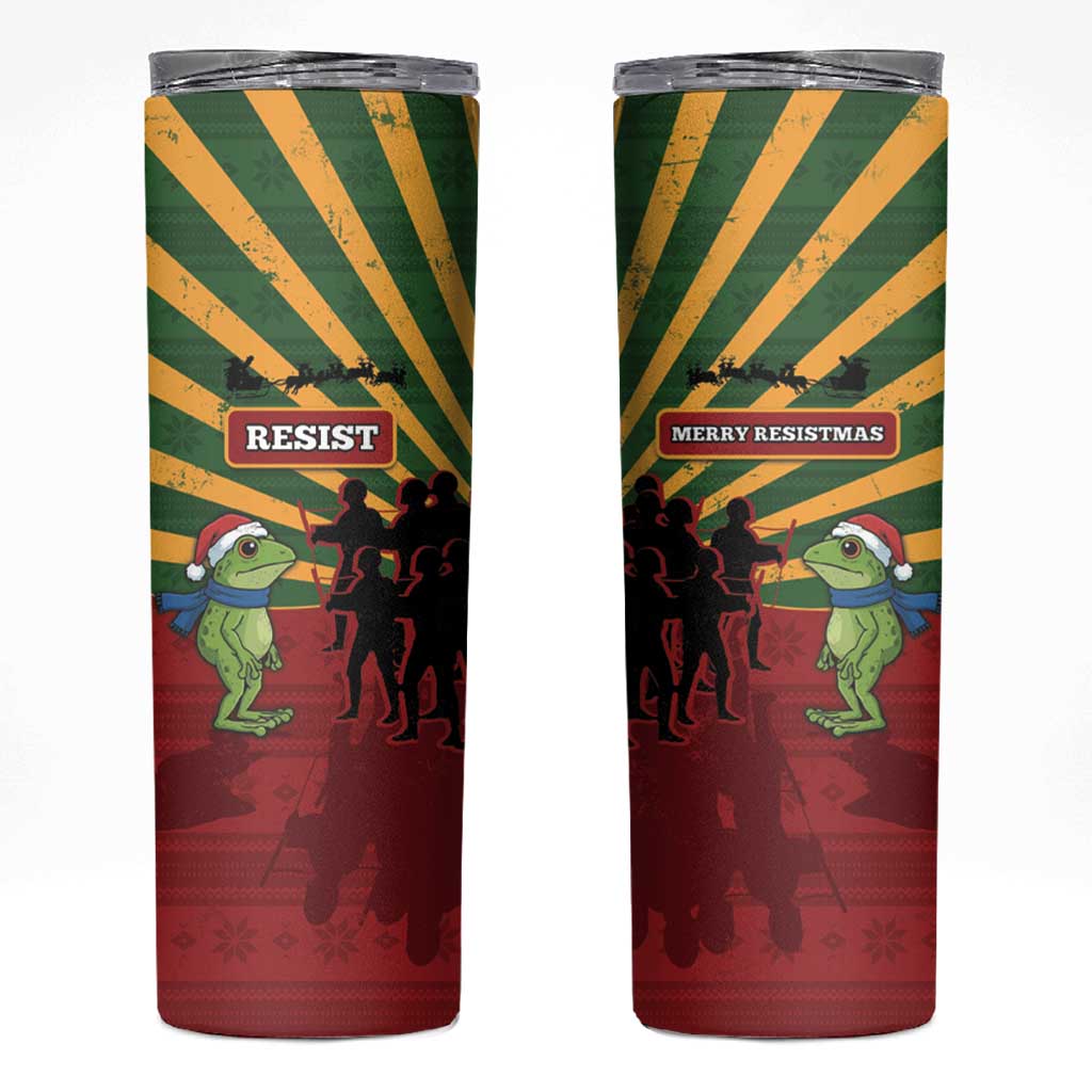 Merry Resistmas Skinny Tumbler Resist Portland Frog - Wonder Print Shop