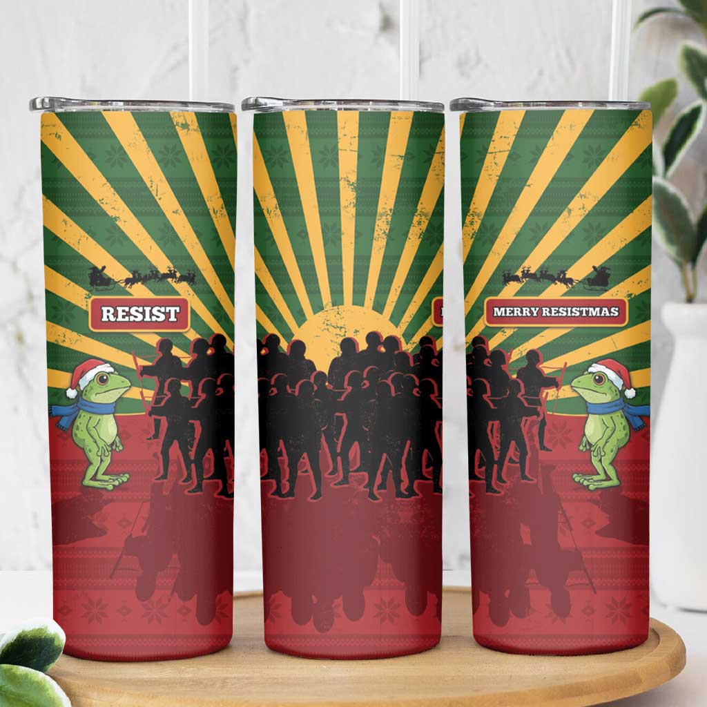 Merry Resistmas Skinny Tumbler Resist Portland Frog - Wonder Print Shop