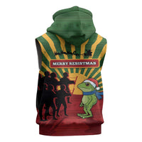 Merry Resistmas Sleeveless Zip Hoodie Resist Portland Frog - Wonder Print Shop