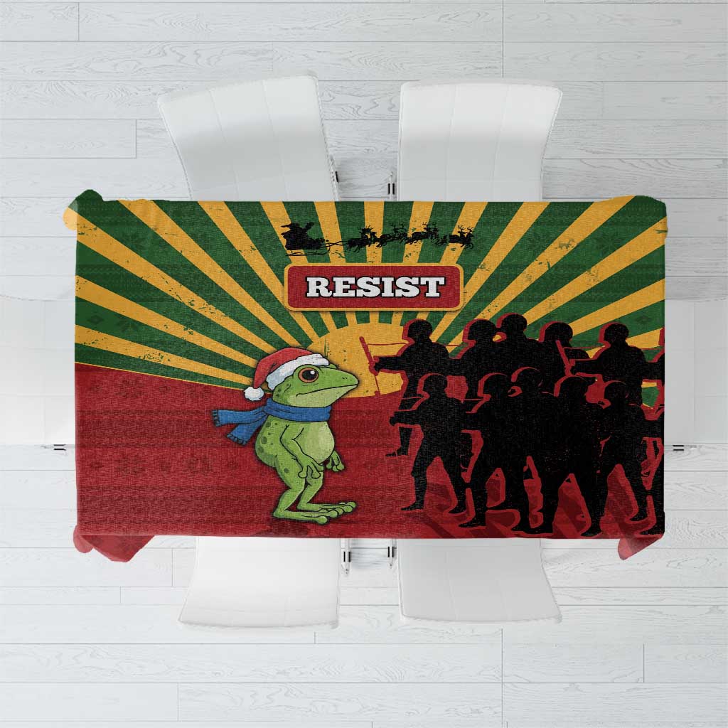 Merry Resistmas Tablecloth Resist Portland Frog - Wonder Print Shop