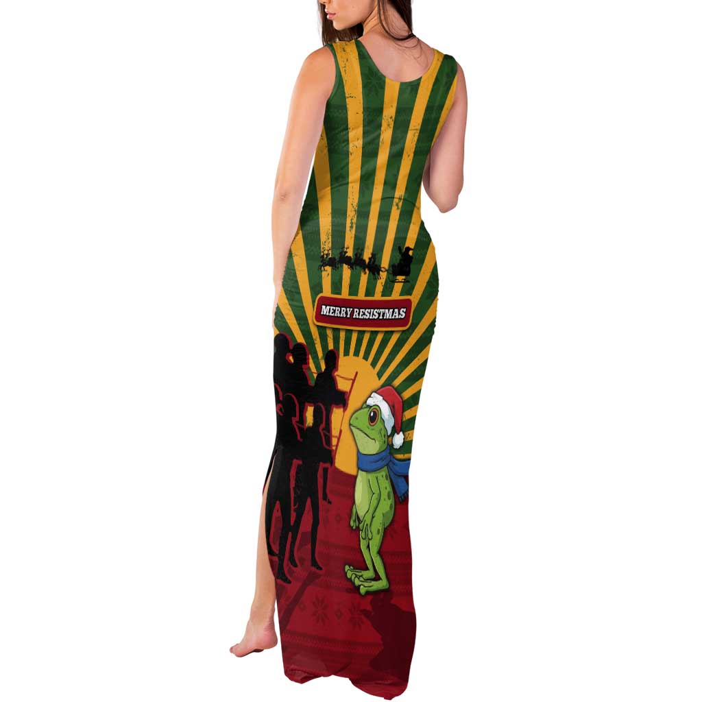 Merry Resistmas Tank Maxi Dress Resist Portland Frog - Wonder Print Shop