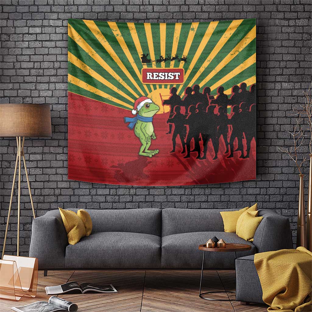 Merry Resistmas Tapestry Resist Portland Frog - Wonder Print Shop