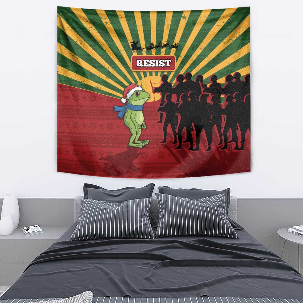Merry Resistmas Tapestry Resist Portland Frog - Wonder Print Shop