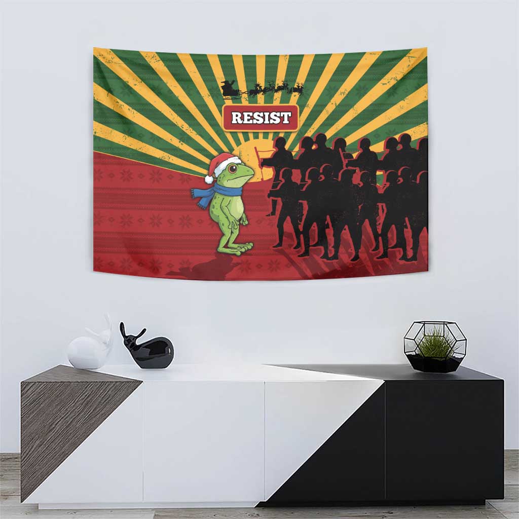 Merry Resistmas Tapestry Resist Portland Frog - Wonder Print Shop