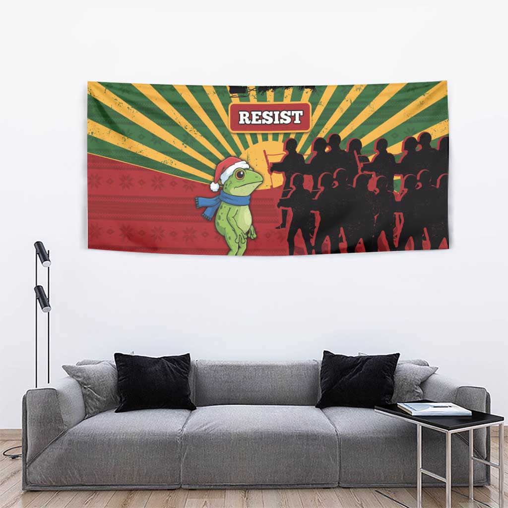Merry Resistmas Tapestry Resist Portland Frog - Wonder Print Shop