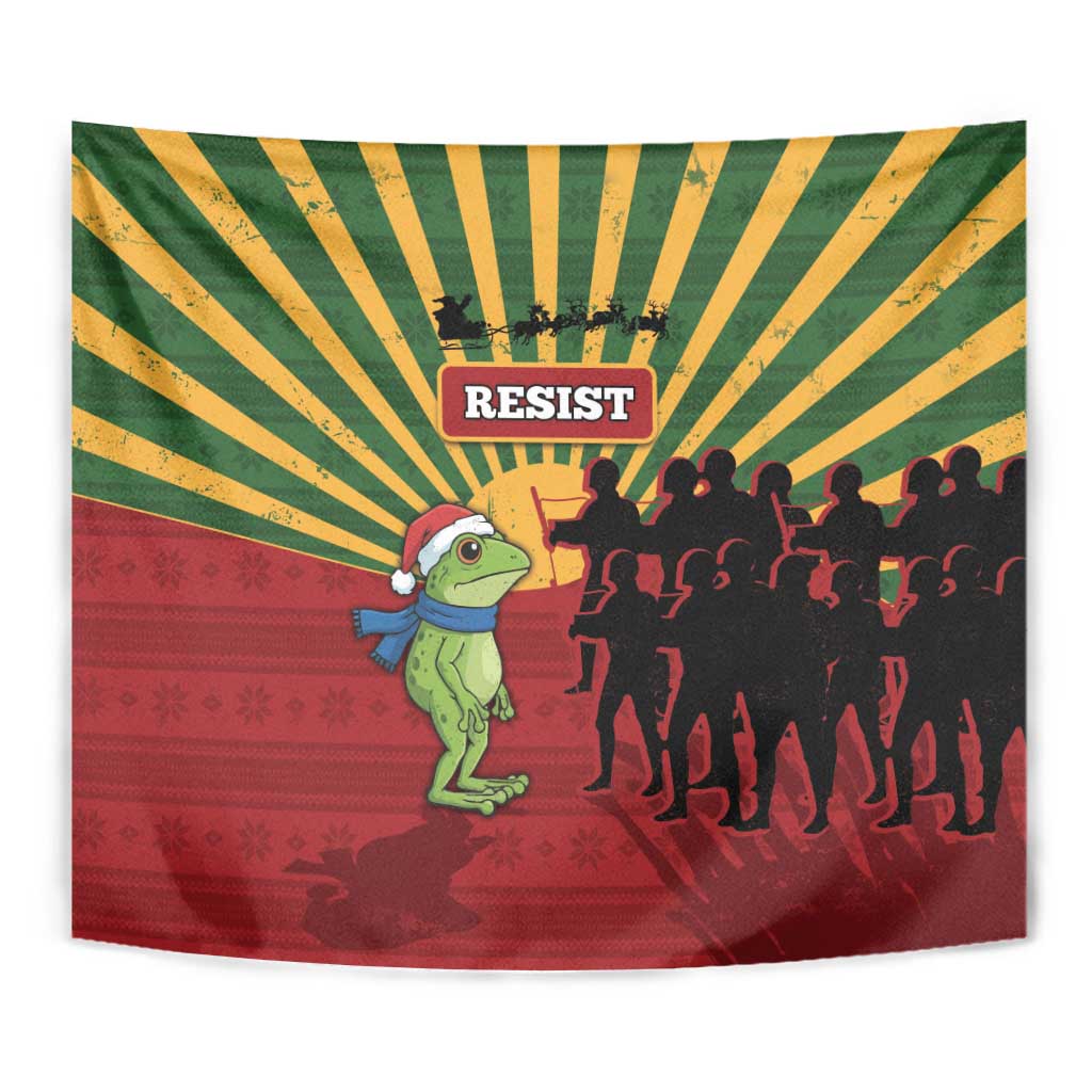Merry Resistmas Tapestry Resist Portland Frog - Wonder Print Shop