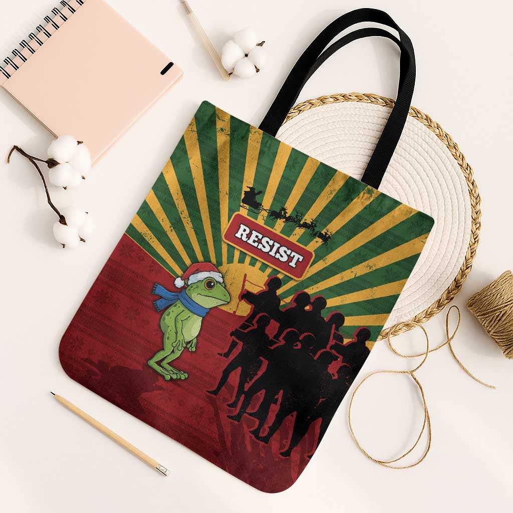 Merry Resistmas Tote Bag Resist Portland Frog - Wonder Print Shop