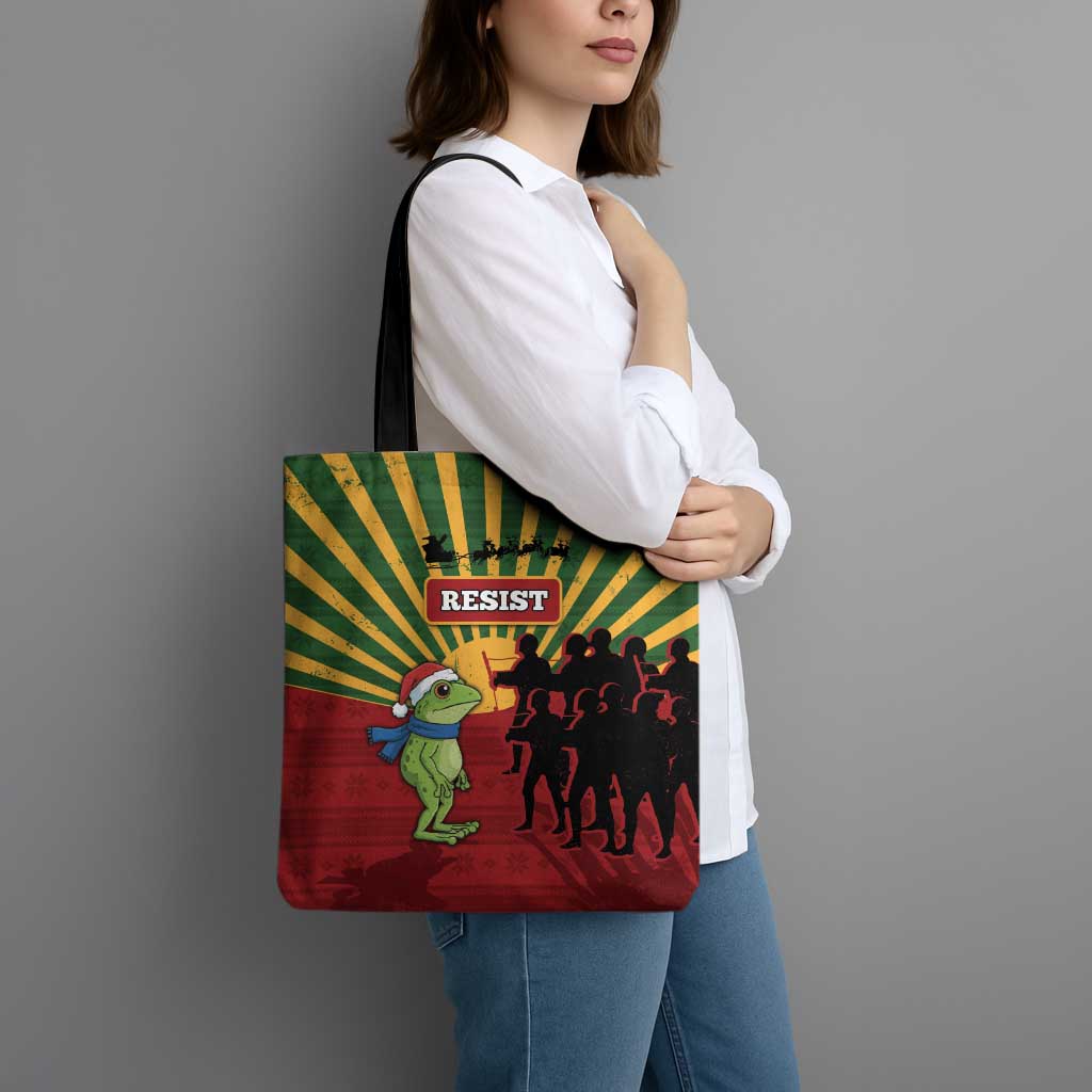 Merry Resistmas Tote Bag Resist Portland Frog - Wonder Print Shop