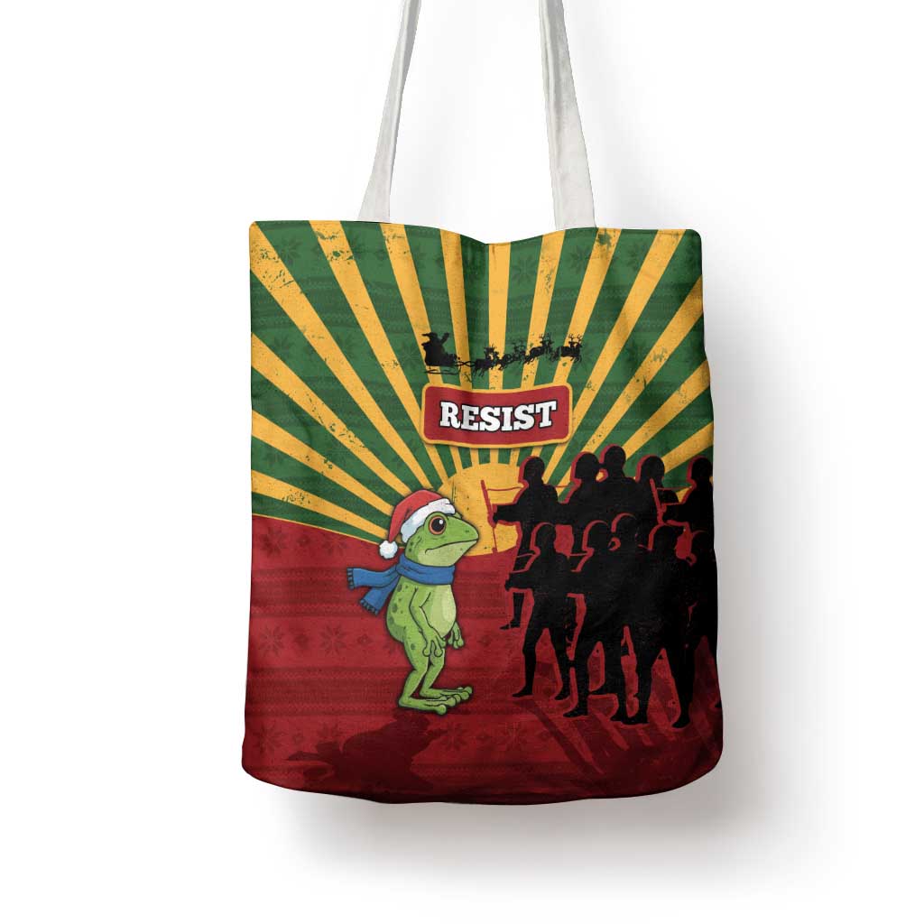 Merry Resistmas Tote Bag Resist Portland Frog - Wonder Print Shop