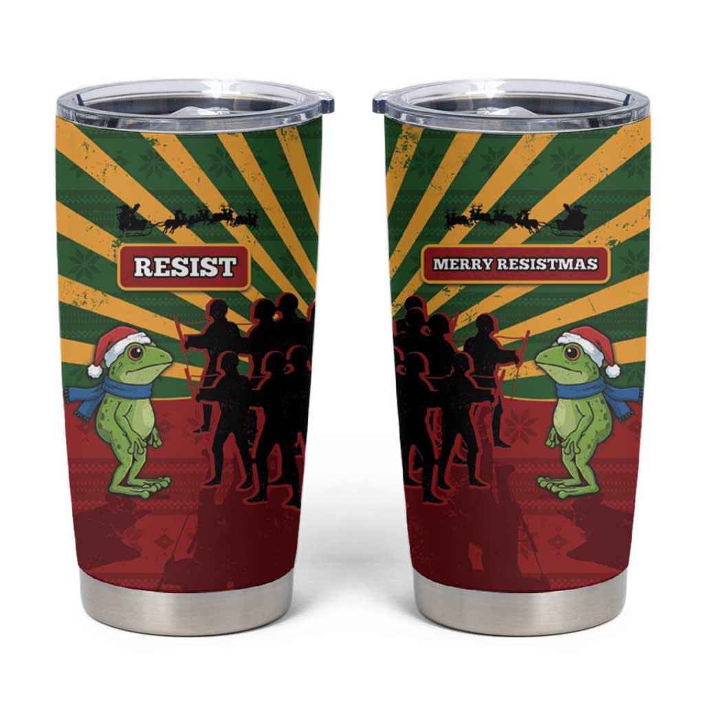 Merry Resistmas Tumbler Cup Resist Portland Frog - Wonder Print Shop