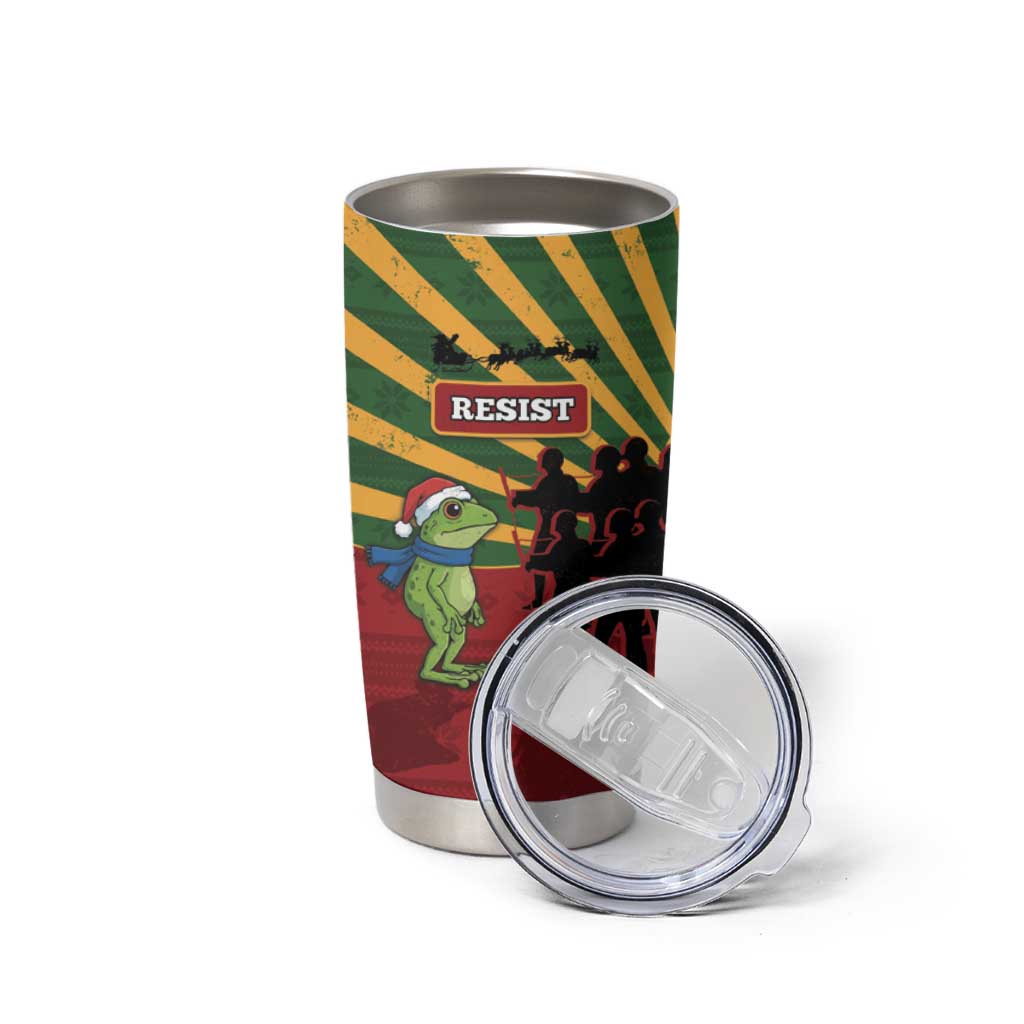Merry Resistmas Tumbler Cup Resist Portland Frog - Wonder Print Shop