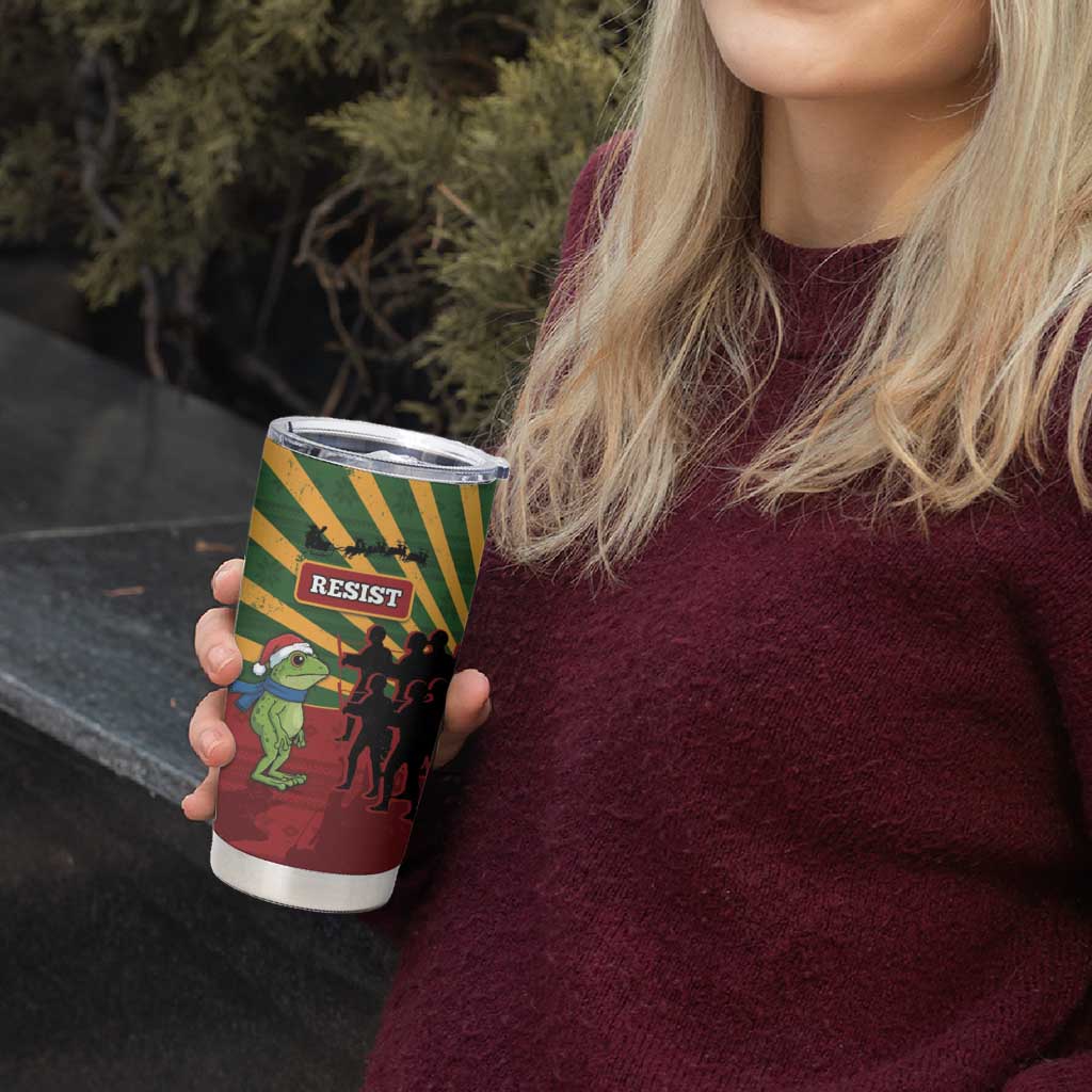 Merry Resistmas Tumbler Cup Resist Portland Frog - Wonder Print Shop