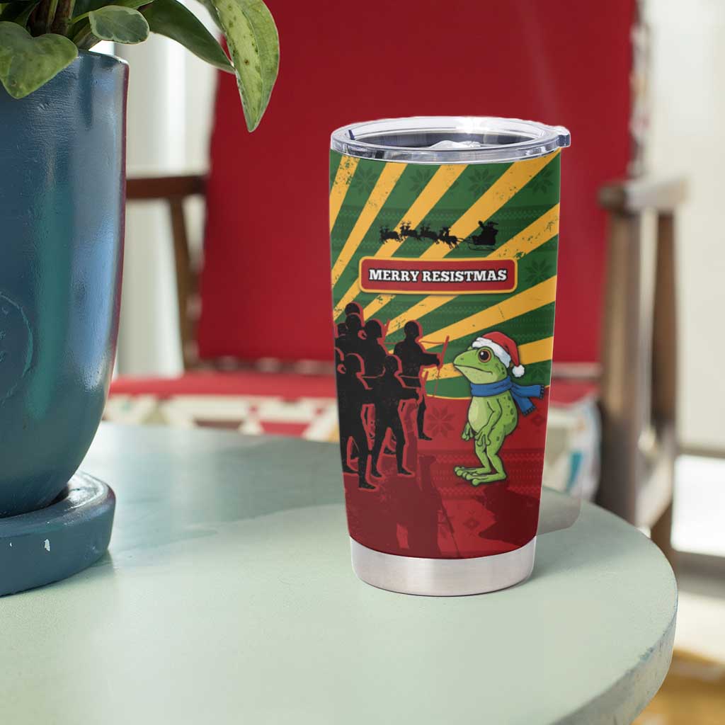 Merry Resistmas Tumbler Cup Resist Portland Frog - Wonder Print Shop