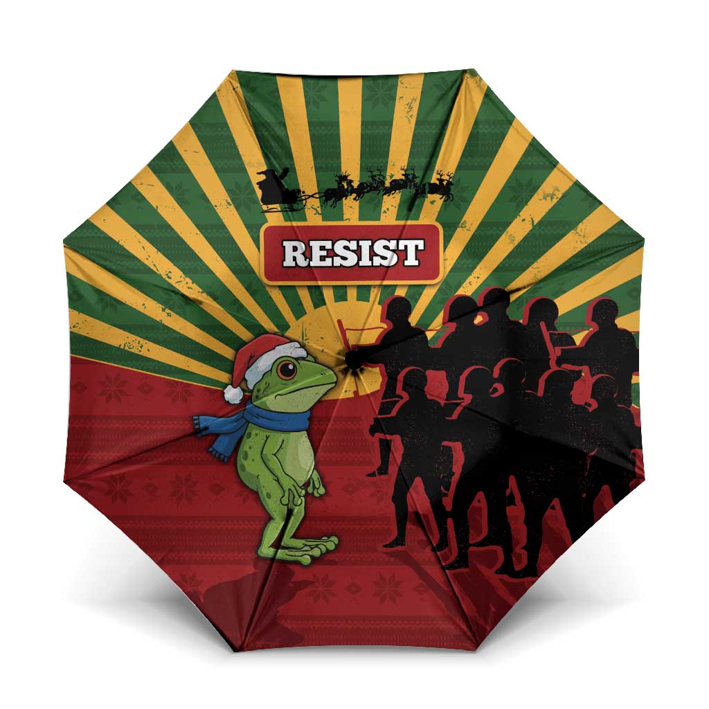 Merry Resistmas Umbrella Resist Portland Frog - Wonder Print Shop