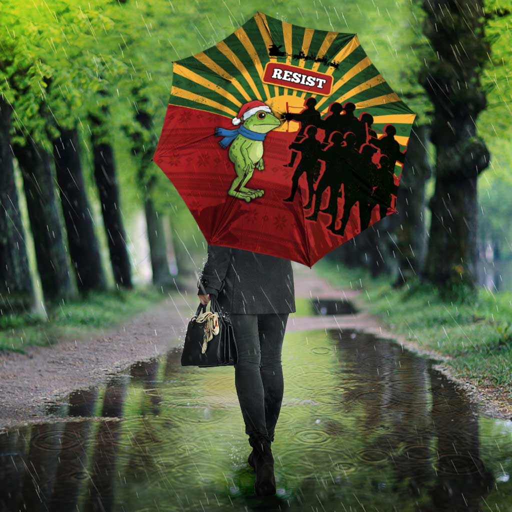Merry Resistmas Umbrella Resist Portland Frog - Wonder Print Shop