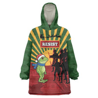 Merry Resistmas Wearable Blanket Hoodie Resist Portland Frog - Wonder Print Shop